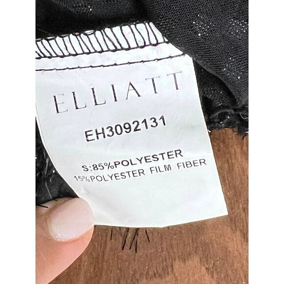 ELLIATT Top Black Cropped Tinsel Holiday Festive Blouse Kadis Size XS - Picture 11 of 13
